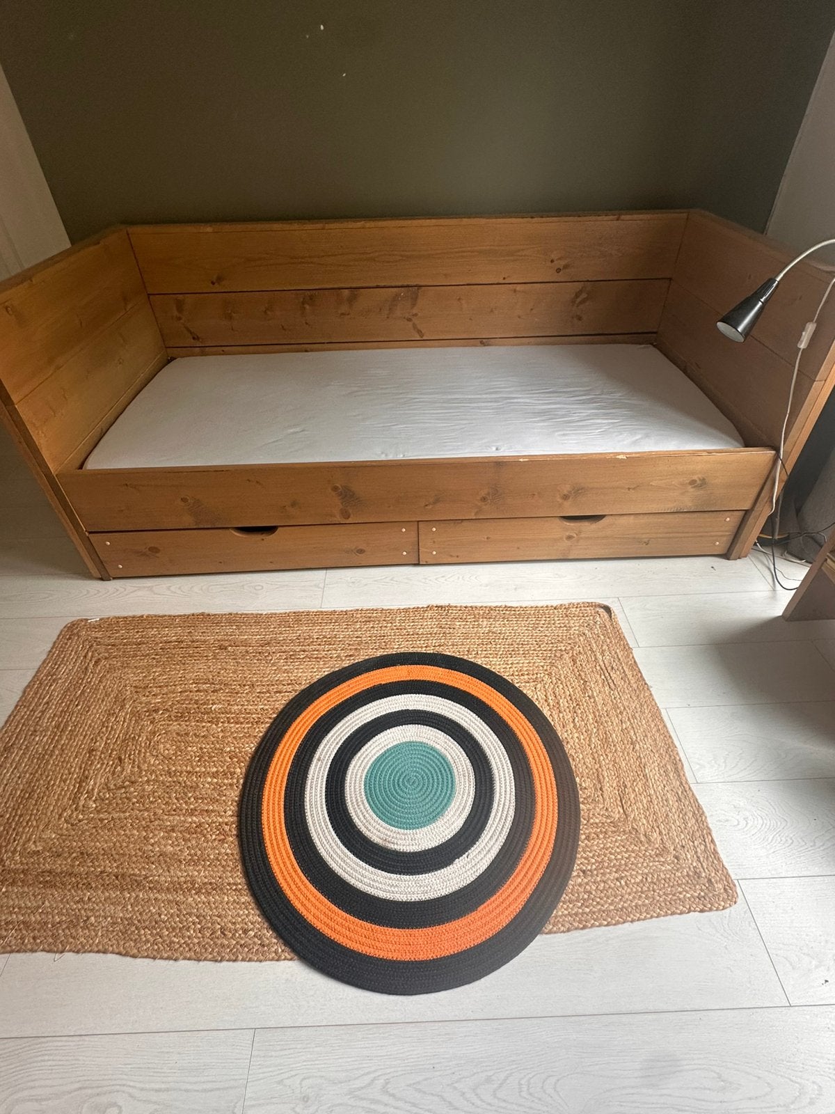Stoer bed met laden en nachtkastje, Huis en Inrichting, 100 cm, Stoer, Eenpersoons, Ophalen of Verzenden
