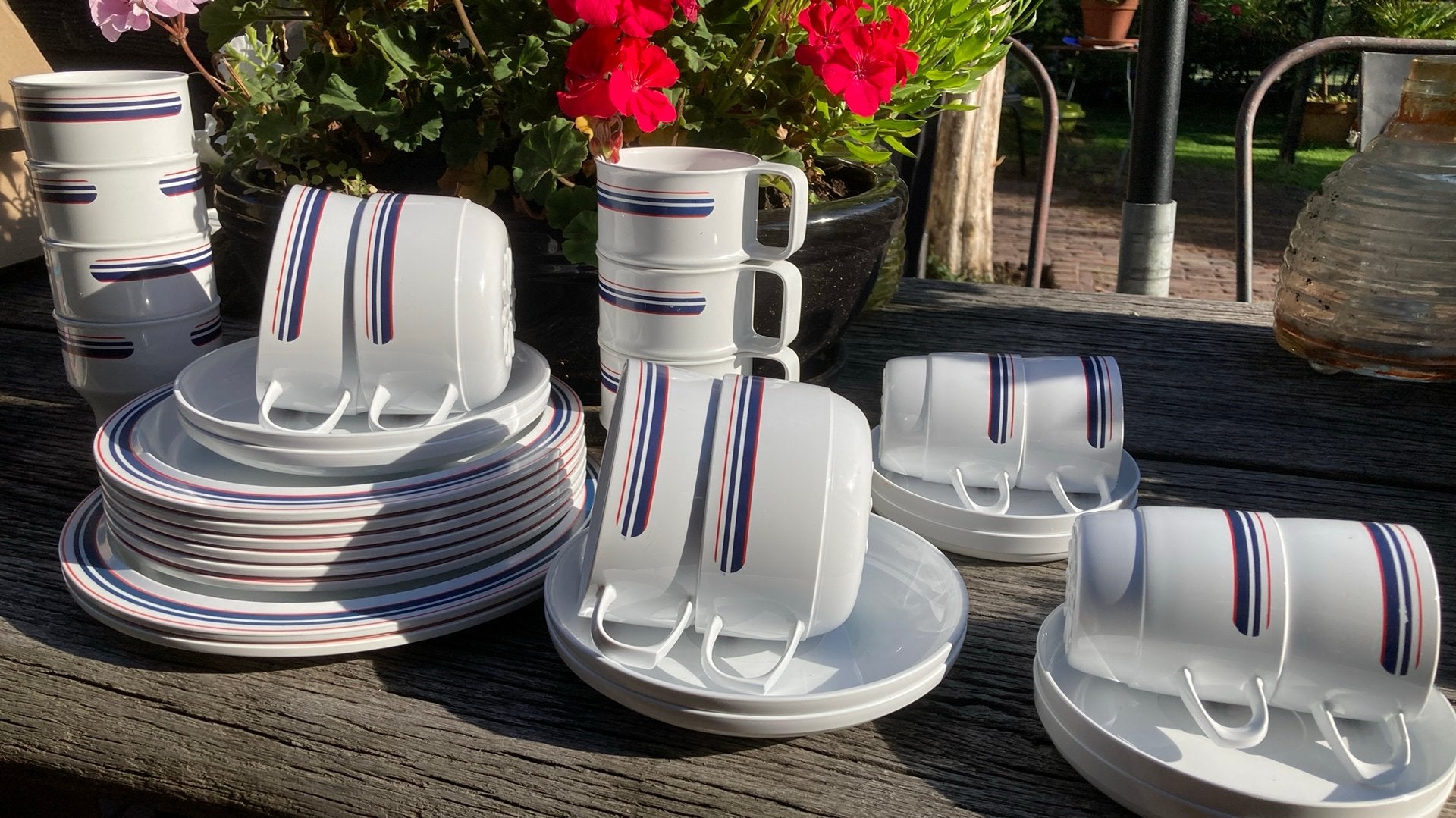 Zeer mooi vintage Mepal servies camping buitenservies, Ophalen of Verzenden, Zo goed als nieuw