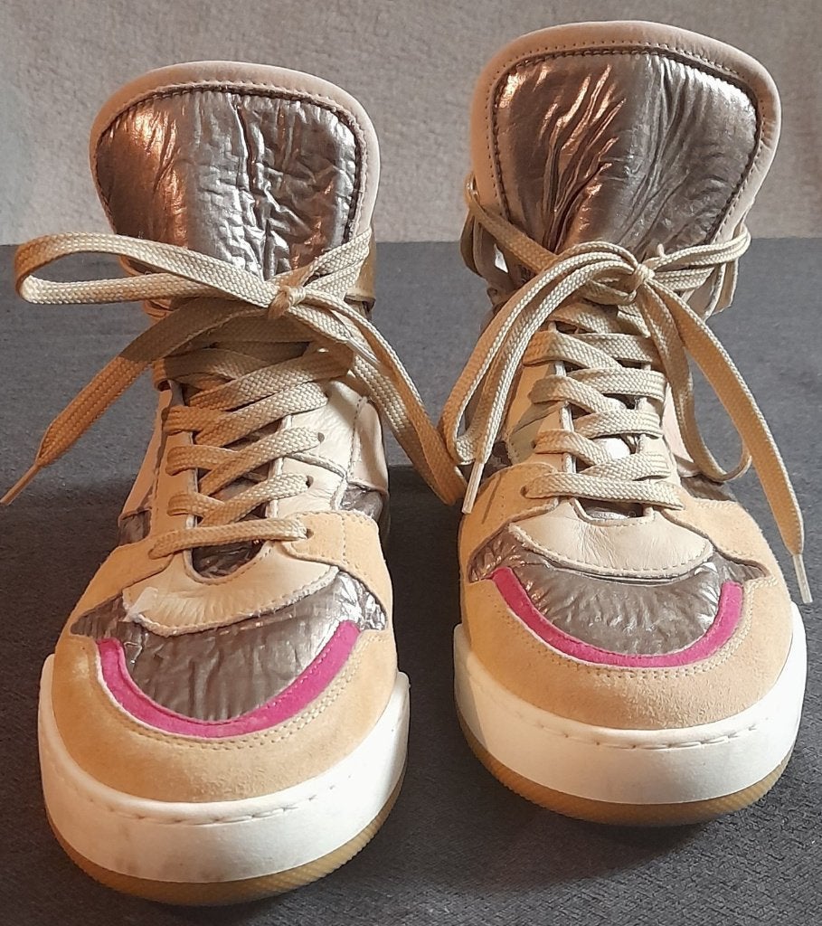 Sacha Est 1909 Sneakers Hoog Maat 38 Metallic Zilver Suède, Kleding | Dames, Schoenen, Overige kleuren, Ophalen of Verzenden, Sneakers of Gympen