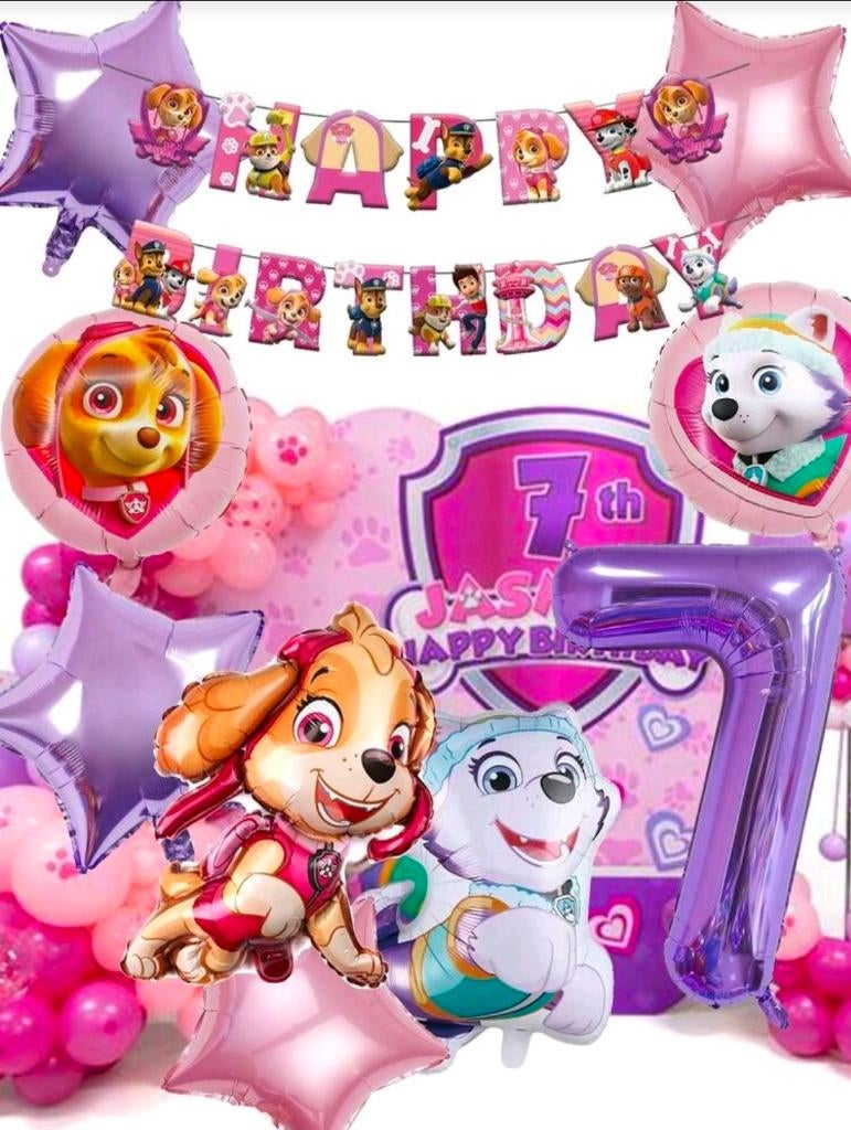 Paw Patrol (Skye) Kinderfeest Versiering – Compleet Pakket, Hobby en Vrije tijd, Feestartikelen, Nieuw, Versiering, Verjaardag
