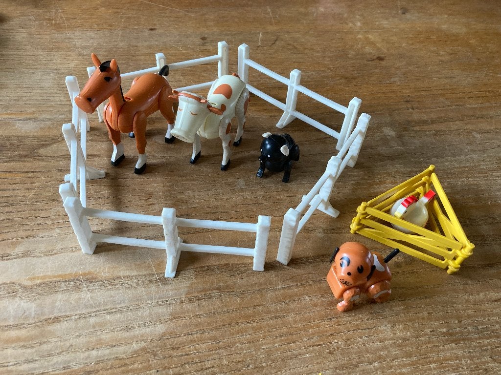 Vintage Fisher price boerderijdieren dieren boerderij hekjes, Ophalen of Verzenden, Gebruikt, Speelset