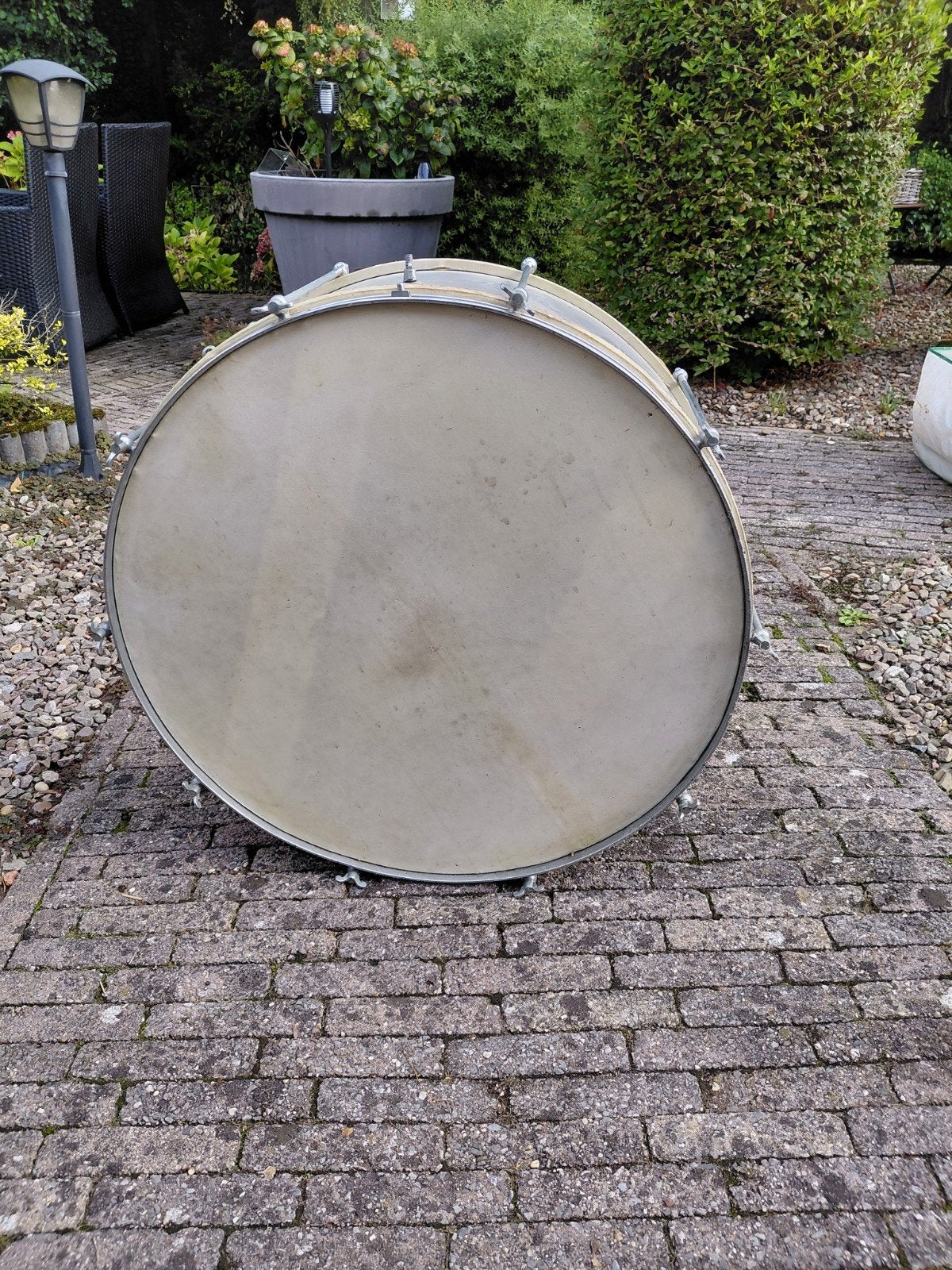 Vintage Bassdrum N.V. Konefa Tilburg - Dixie-Mix Dordrecht, Ophalen, Gebruikt, Overige merken