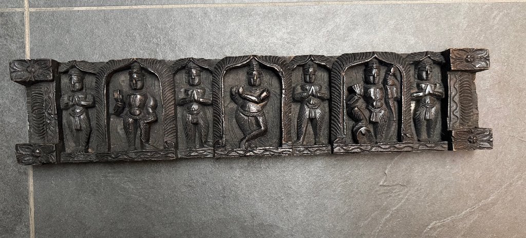 India houtsnijwerk ornament wanddecoratie Indiase, Verburgt Vintage, Oosters, 46 cm, Hout