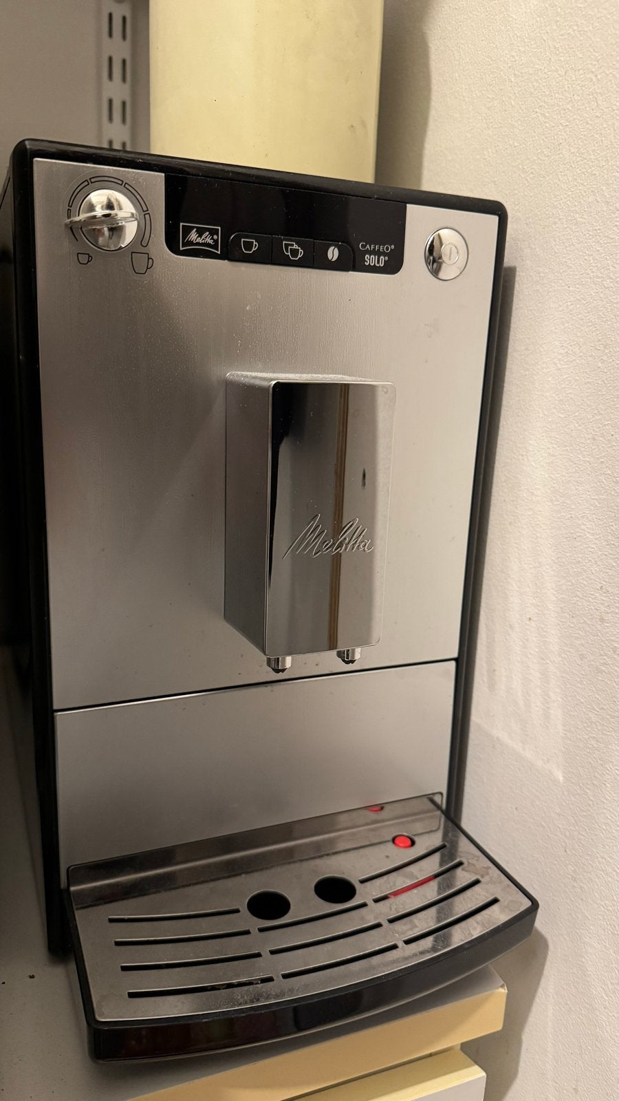 Melitta Caffeo Solo Espressomachine - Zilver, Ophalen, Gebruikt, Espresso apparaat, Koffiebonen