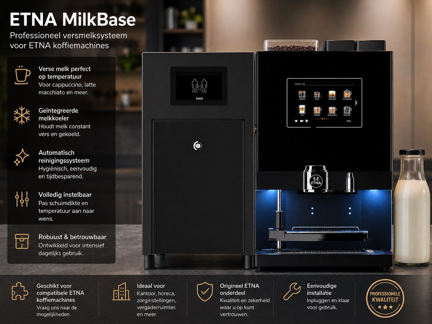 ETNA MilkBase melkunit | Dorado koffiemachine | Verse melk, 10 kopjes of meer, Ophalen, Zo goed als nieuw, Koffiemachine