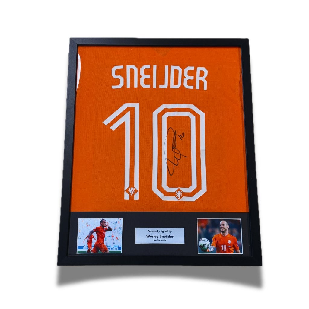 Sneijder - Gesigneerd & ingelijst Nederlands elftal shirt, Verzenden, Nieuw, Overige binnenlandse clubs, Shirt