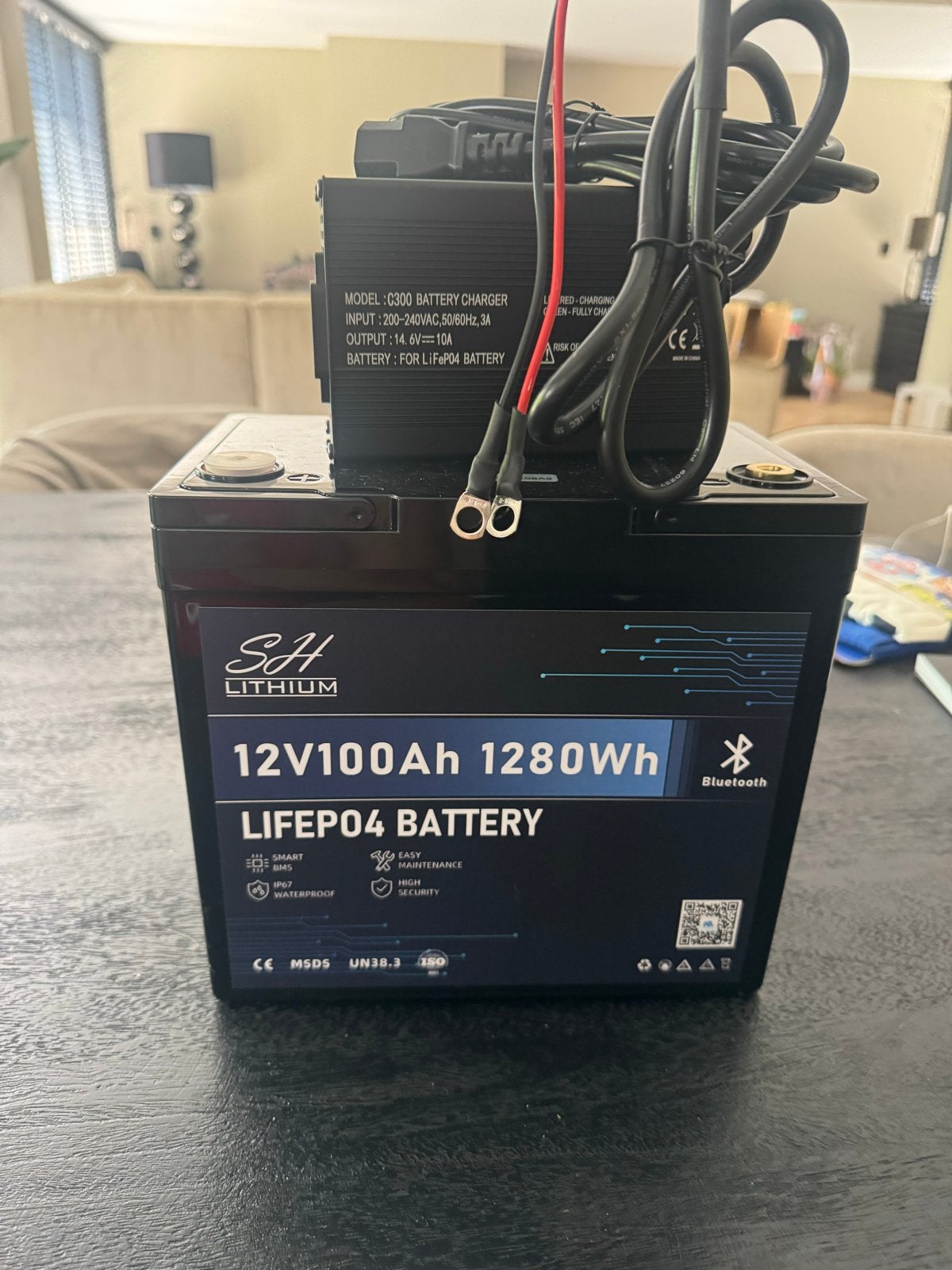 Nieuwe SH Lithium 12V 100Ah 1280Wh LiFePO4 Accu met Oplader, Ophalen, Nieuw