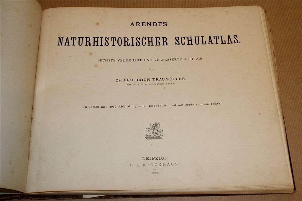 Antieke Natuurhistorische Atlas [1892] — Veel Litho's, Ophalen of Verzenden