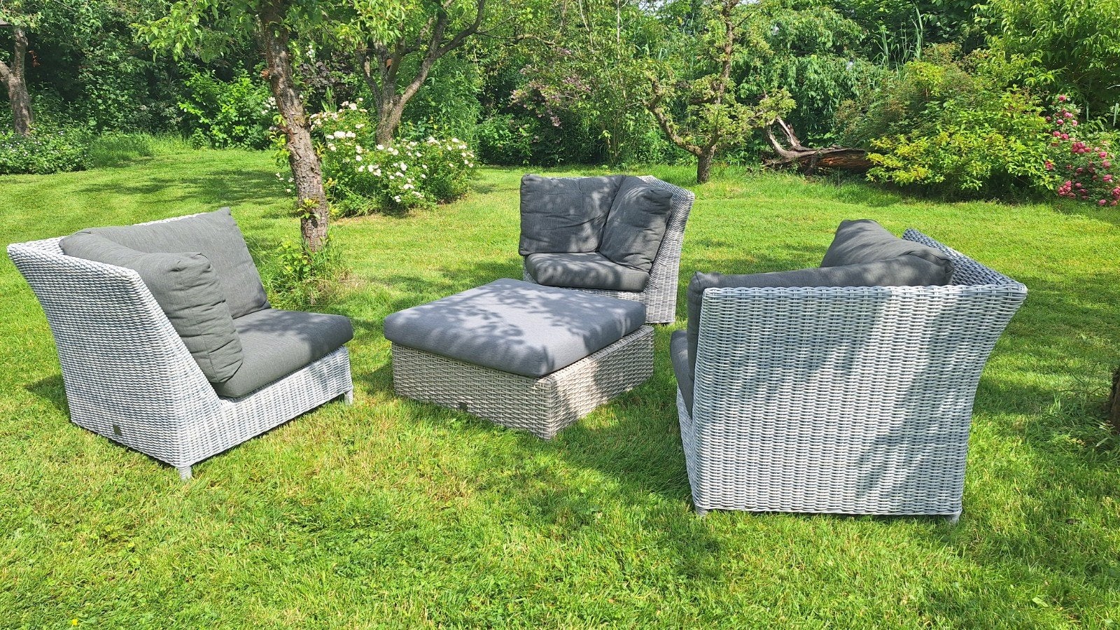 4 Seasons Outdoor Wicker Loungeset, Ophalen, Zo goed als nieuw, Wicker, Hocker