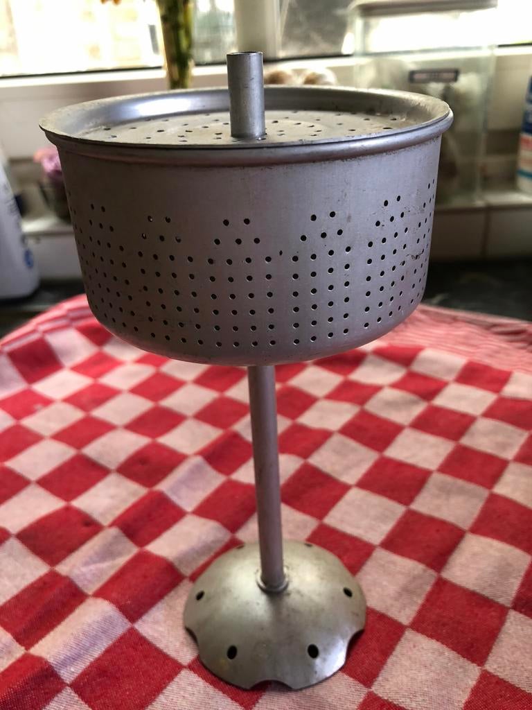 Koffiezeef voor grote percolator koffiepot. Hoogte 21 cm., Ophalen, Overige typen, Zilver, Zo goed als nieuw
