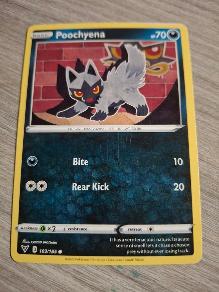 Poochyena Pokémon Kaart - Zeldzaam en in goede staat, Ophalen of Verzenden, Zo goed als nieuw, Losse kaart