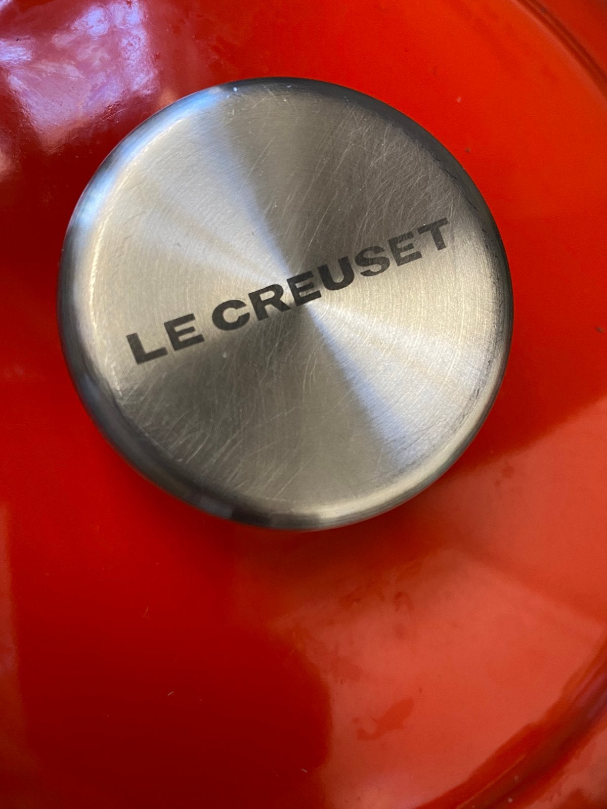 Le Creuset gietijzeren rood geëmailleerde braadpan , 28 cm, Frankrijk, Le Creuset, Ophalen of Verzenden, Zo goed als nieuw