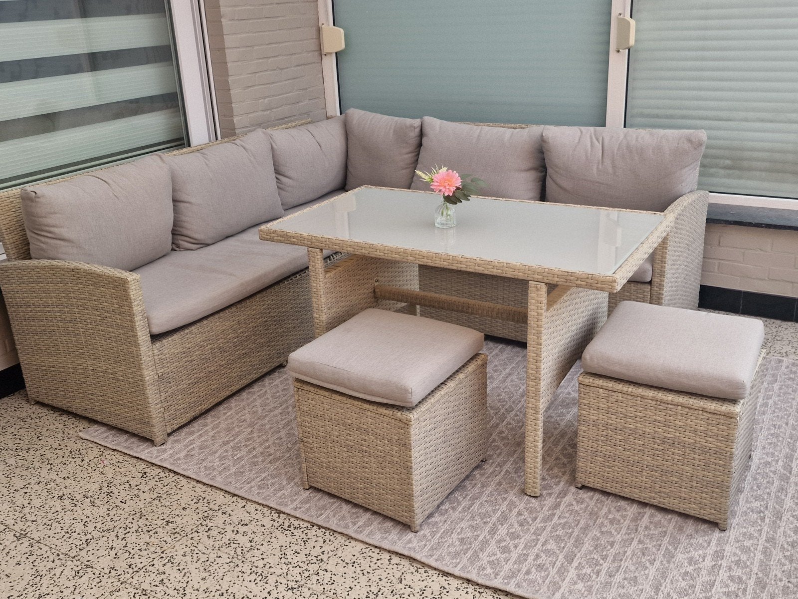 lounge set, Ophalen, Wicker, 7 zitplaatsen
