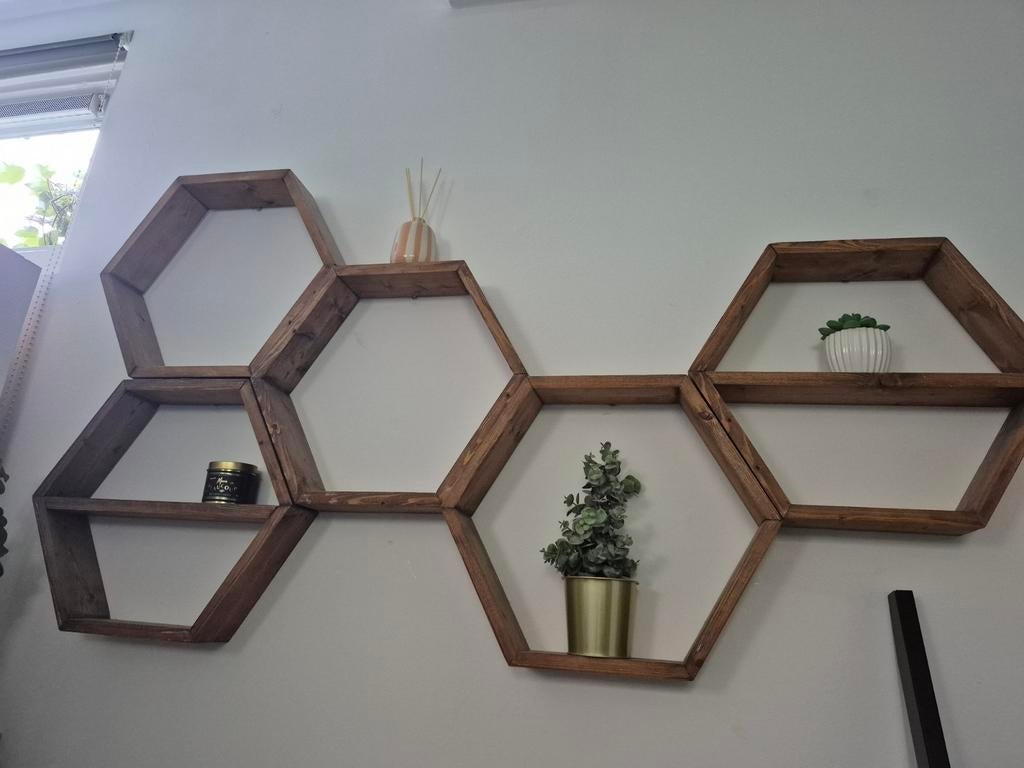 5x Hexagon Eikenhouten Planken - Etsy, Ophalen of Verzenden, Zo goed als nieuw