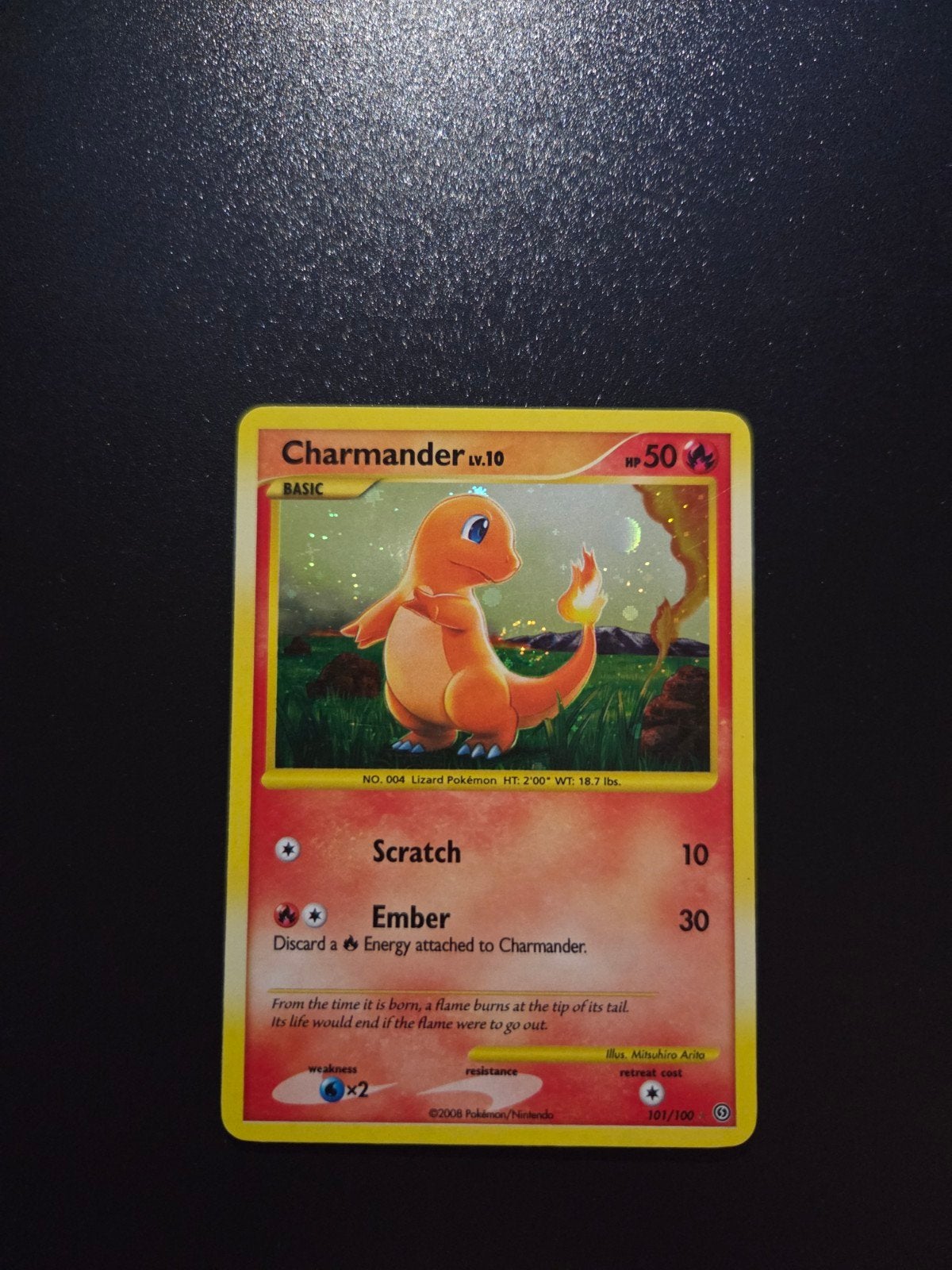 Charmander 101/100 Pokemon Stormfront, Ophalen of Verzenden, Zo goed als nieuw, Booster, Foil