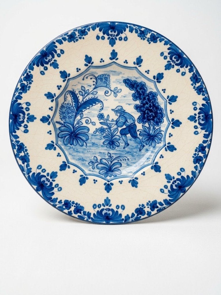 Wandbord sierbord ONDA Spaans blauw wit bord vintage, Ophalen