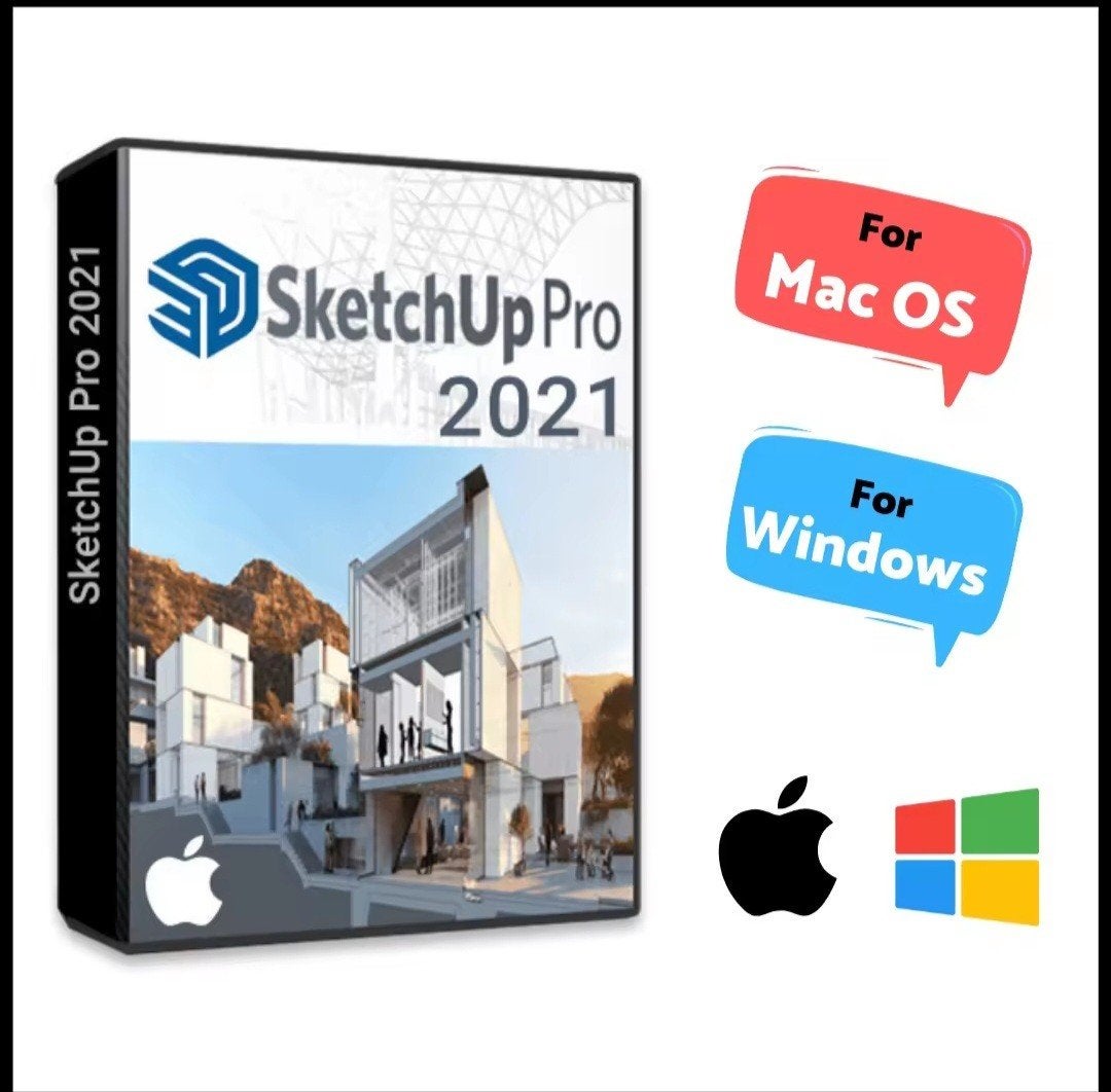 SketchUp Pro 2021/2020 (Mac/Windows)- Eenvoudige Installatie, Computers en Software, Verzenden, Nieuw, MacOS