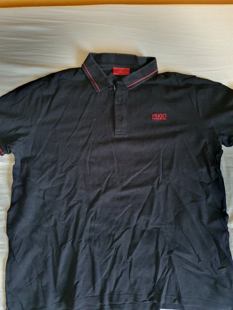 Hugo Boss polo shirt, Maat 52/54 (L), Zwart, Ophalen of Verzenden, Zo goed als nieuw