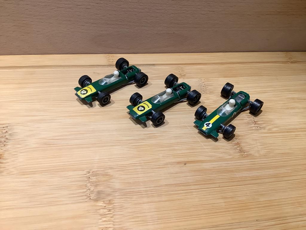 3 Brabham Formule 1 nr.4, EISI, Made in Holland, donkergroen, Overige merken, Gebruikt, Auto, 1:32 tot 1:50