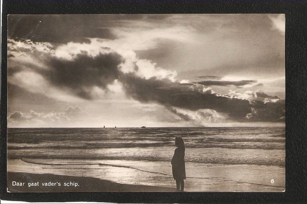 Hoek van Holland, Daar gaat vader’s schip, Ophalen of Verzenden, 1920 tot 1940, Gelopen, Zuid-Holland