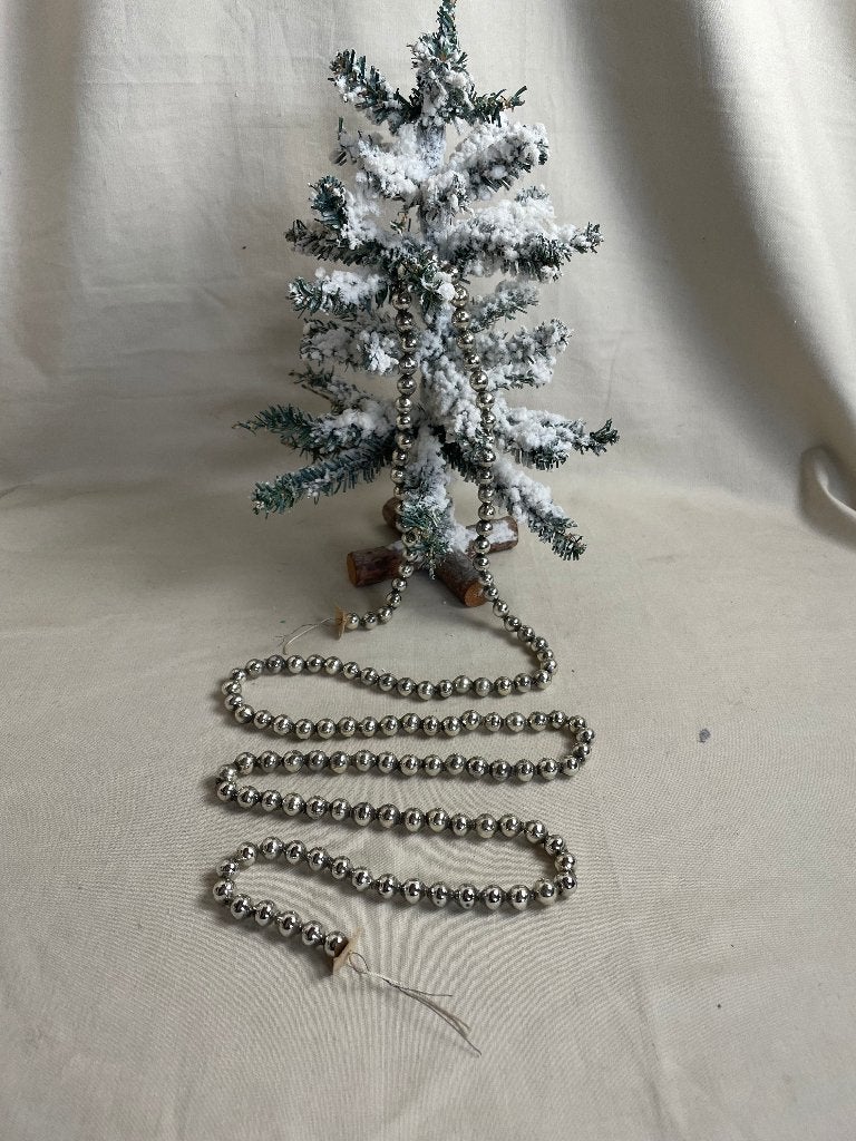 Oude zilveren kerstslinger met grote glazen kraal, Diversen, Ophalen of Verzenden, Gebruikt