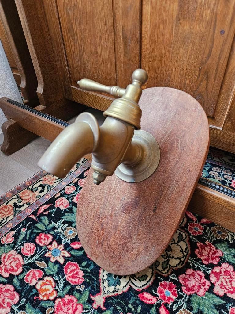 Oude massief messing boeren kraan, Antiek en Kunst, Ophalen of Verzenden, Koper