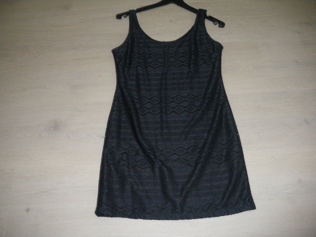 nieuw leuk zwart zomer jurkje met mooie print shana smal, Zwart, Nieuw, Ophalen of Verzenden, Maat 36 (S)