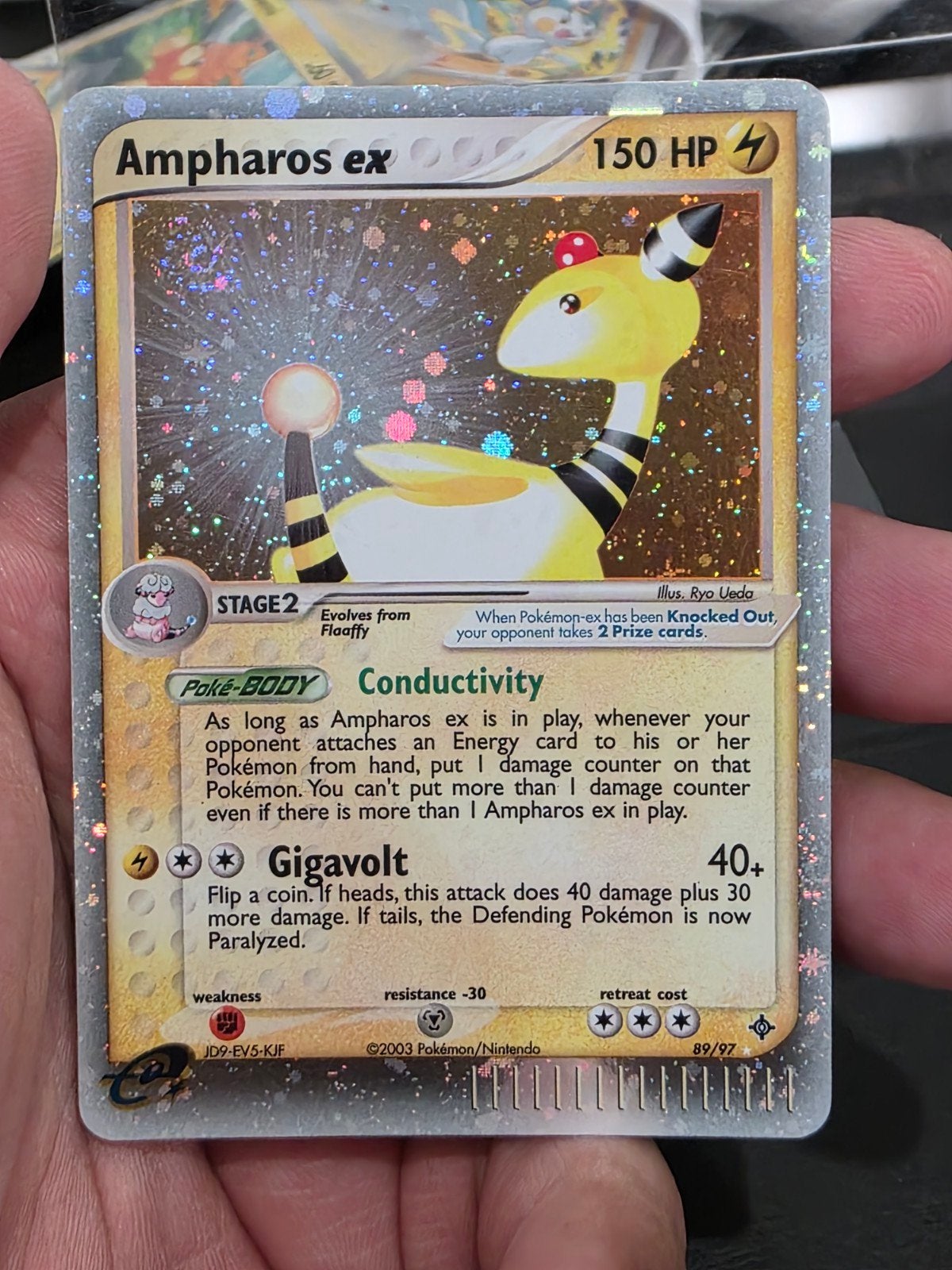 Ampharos ex EX Dragon 89 Pokémon Kaart, Ophalen, Nieuw, Losse kaart, Foil