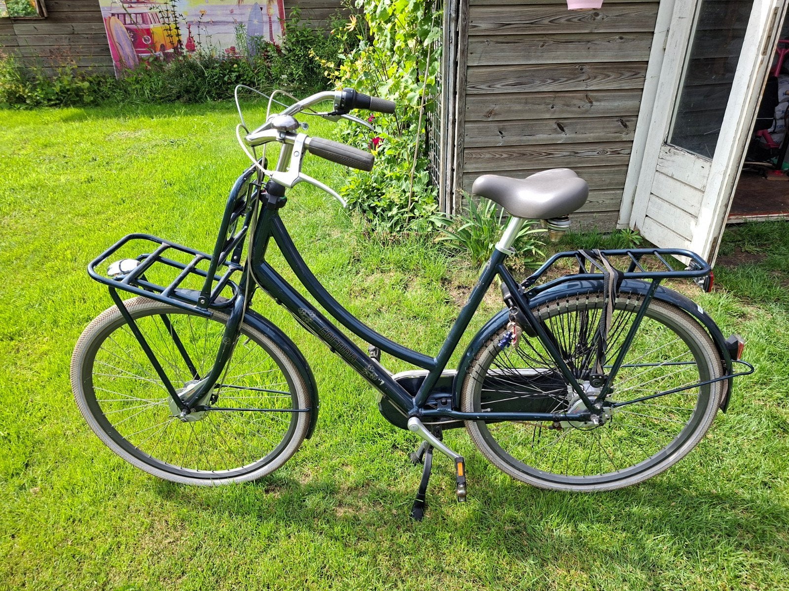 Damesfiets met voordrager en versnellingen, Fietsen en Brommers, Overige merken, Velgrem, Versnellingen, Ophalen of Verzenden