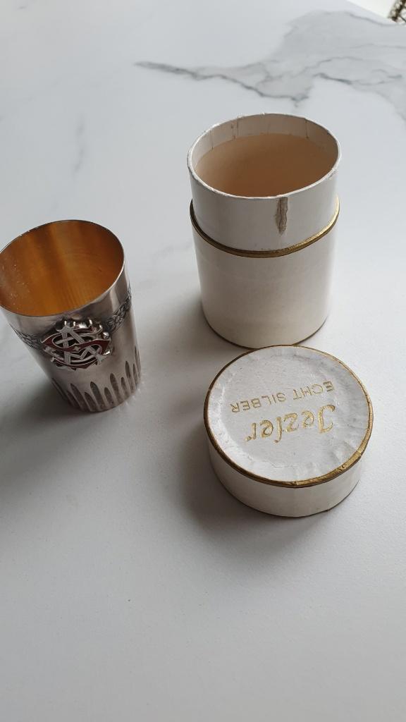 Bekertje - Jezler in originele doos - zilver, Ophalen of Verzenden, Zilver