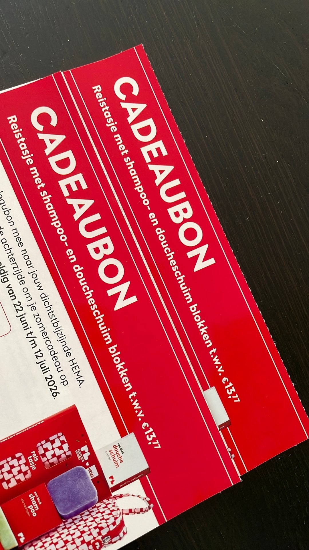 Postcodeloterij cadeaubonnen shampoo doucheschuim blokken, Tickets en Kaartjes, Kortingen en Cadeaubonnen, Eén persoon, Cadeaubon