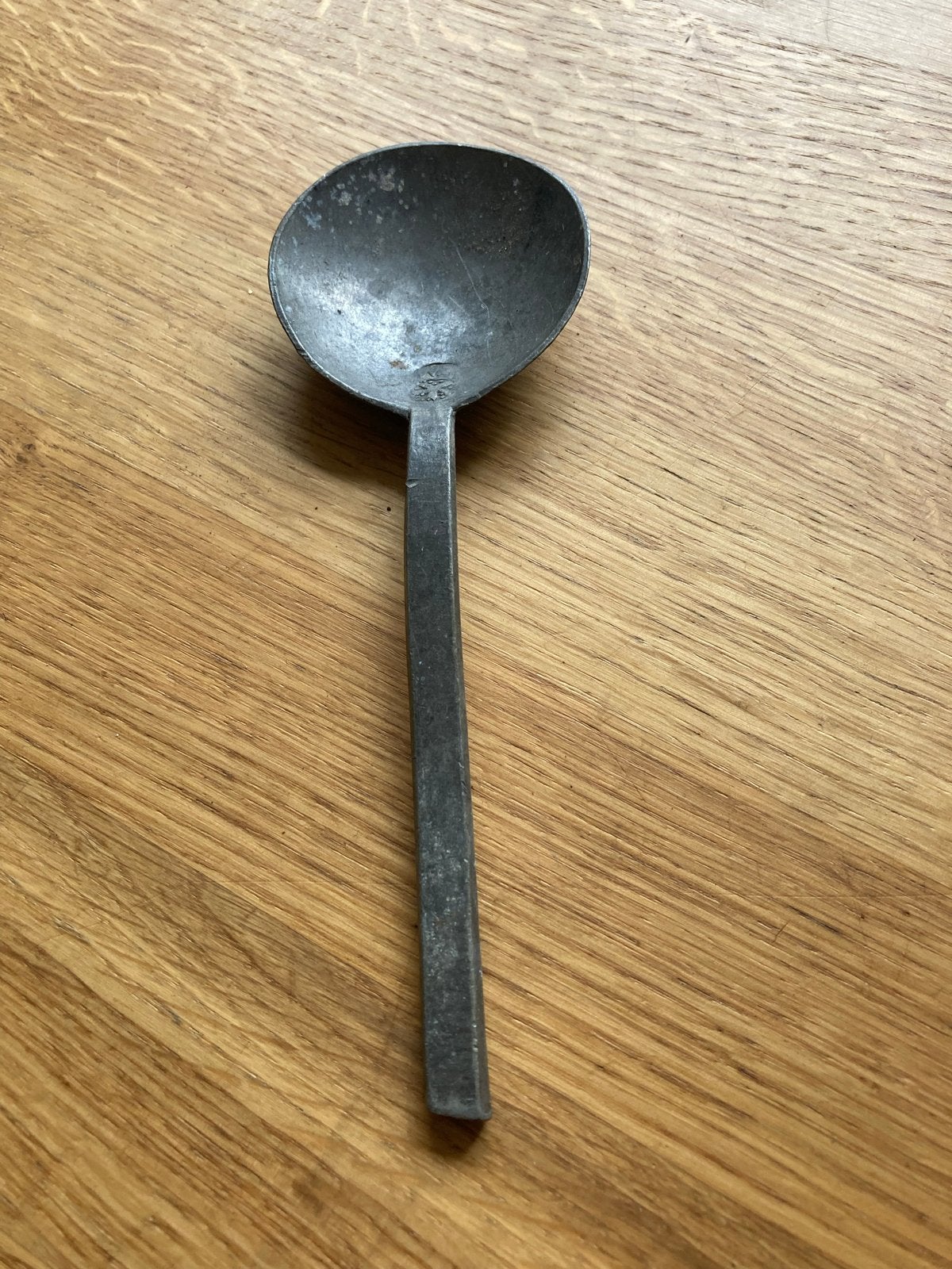 Antieke tinnen lepel met keurmerken, Antiek en Kunst, Antiek | Tin, Ophalen of Verzenden