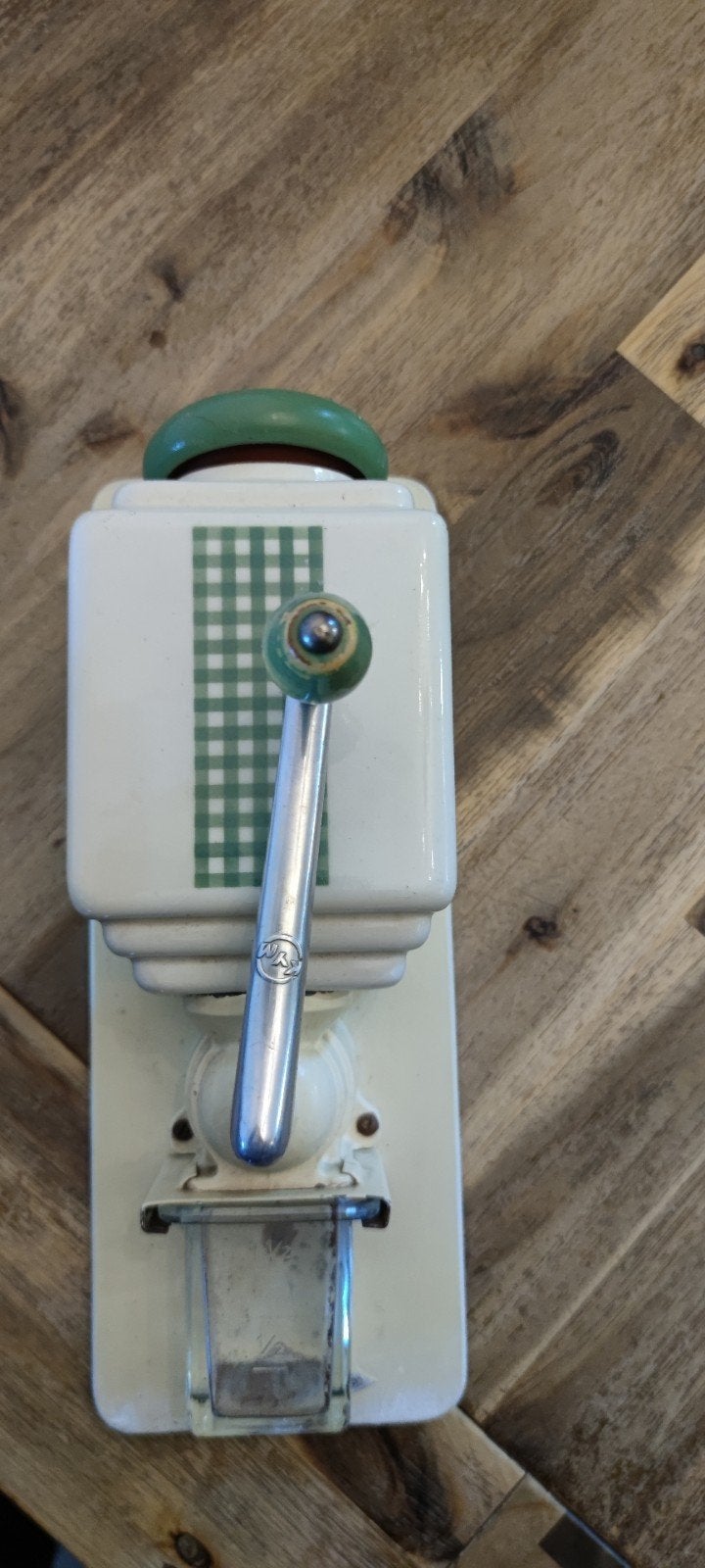 Vintage K&M Kissing & Möllmann Wandkoffiemolen - groen creme, Antiek en Kunst, Ophalen of Verzenden