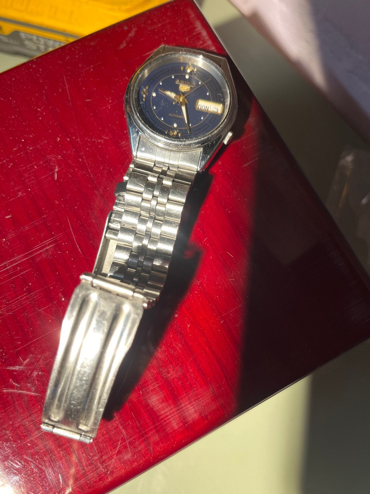 Vintage Seiko 5 Automatisch Polshorloge - Blauwe Wijzerplaat, Sieraden, Tassen en Uiterlijk, Horloges | Heren, Seiko, Gebruikt