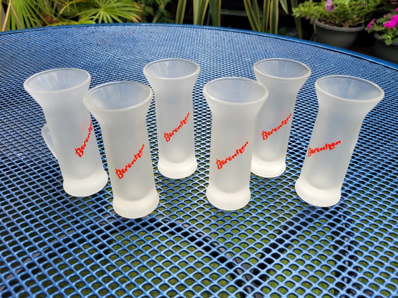 Set van 6 Berentzen borrelglaasjes, Ophalen, Zo goed als nieuw, Glas, Overige stijlen