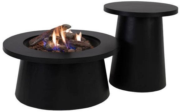 CosiGlobe Bijzettafel Zwart Ø50 x 55 cm – Gasfleshouder, Ophalen, Nieuw