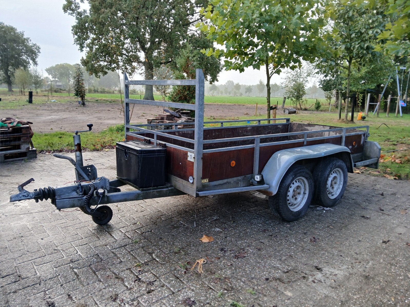 Hoka geremde tandemasser aanhanger, 2700kg zware uitvoering, Ophalen, Gebruikt