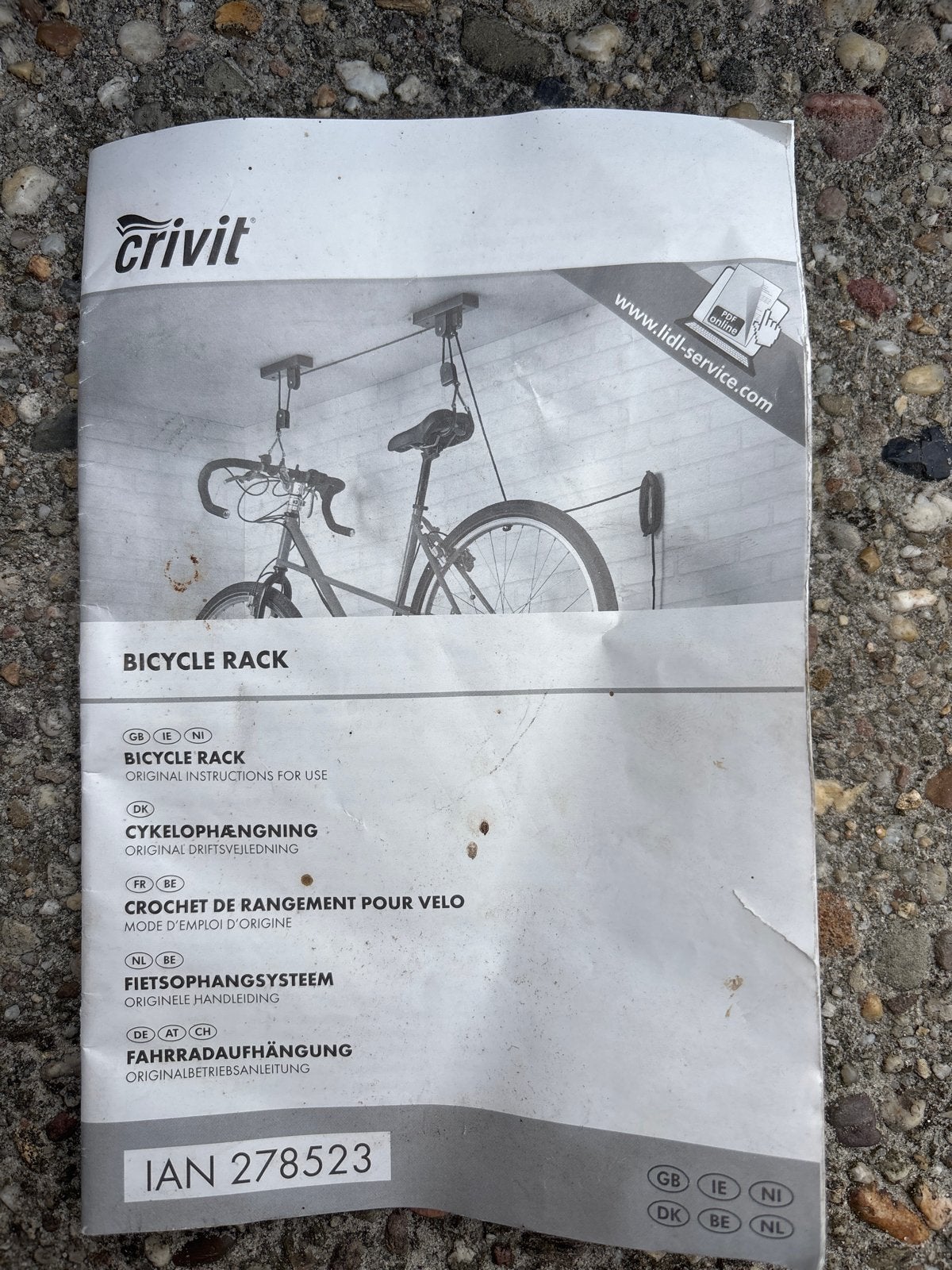 Crivit fietsophangsysteem  2 stuks compleet, Ophalen, Zo goed als nieuw