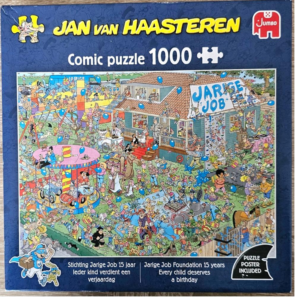 Jan van Haasteren  - Jarige Job - (1000 stuks), Ophalen of Verzenden, 500 t/m 1500 stukjes, Zo goed als nieuw, Legpuzzel
