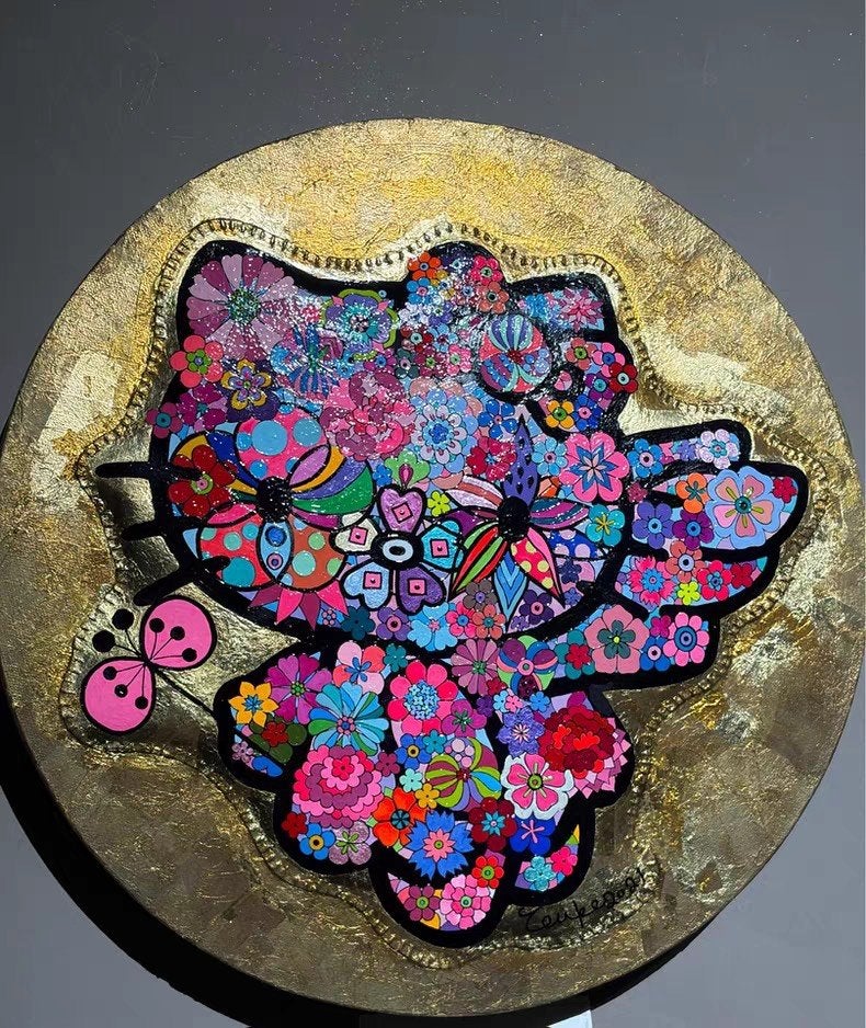 Hello Kitty Kunstwerk – Toko Okamura 2021, Ophalen, 50 tot 100 cm, 50 tot 100 cm, Zo goed als nieuw