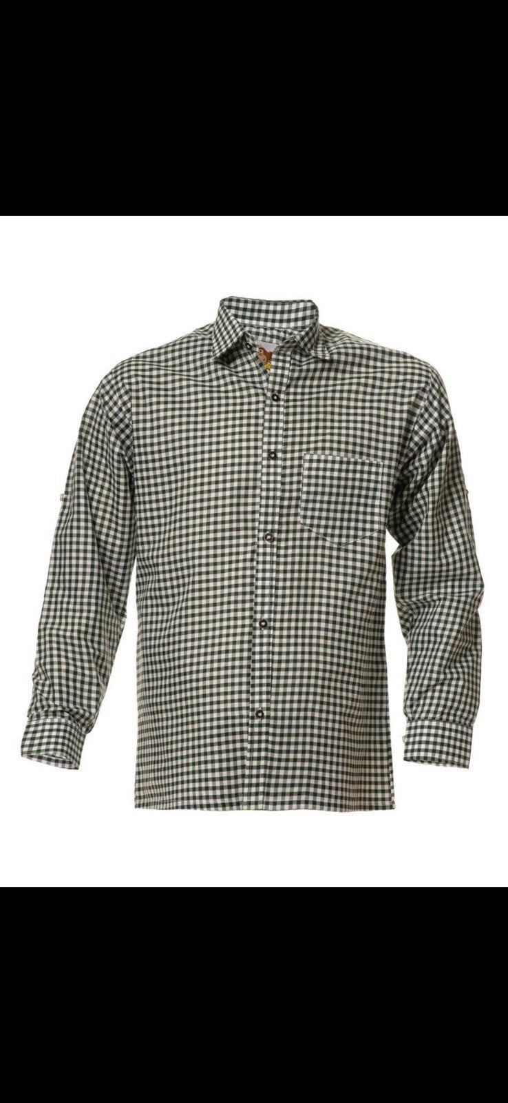 Trachtenmode Oktoberfest Blouse Maat L - Groen/Wit Geruit, Kleding | Heren, Trachtenmode.nl, Ophalen of Verzenden, Halswijdte 41/42 (L)
