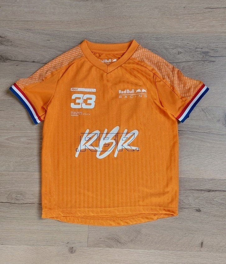 Max Verstappen Red Bull Racing shirt maat 128, Kinderen en Baby's, Red Bull Racing, Ophalen of Verzenden, Zo goed als nieuw, Shirt of Longsleeve