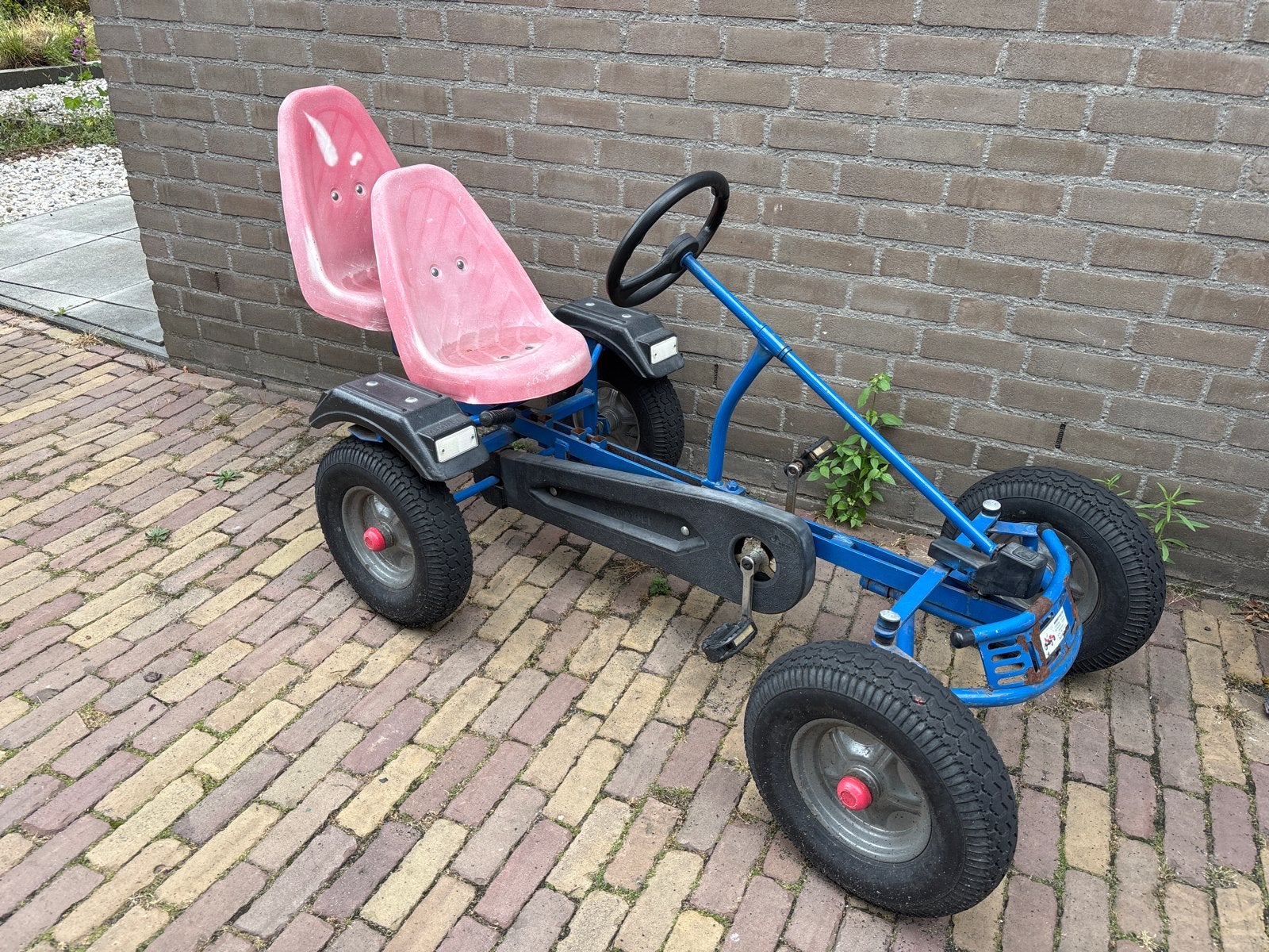 Blauwe mammoet skelter met duozit - Gebruikt, Kinderen en Baby's, Ophalen, Gebruikt, Mammoet, Duozit