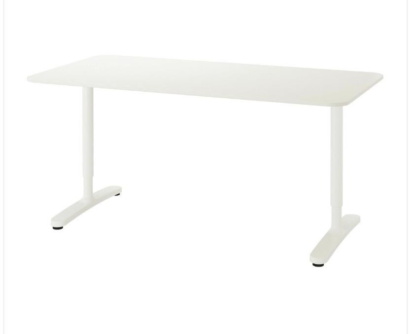 IKEA Bekant bureau wit, Huis en Inrichting, Bureaus, Zit-sta bureau, Elektrisch, Gebruikt, Spaanplaat of MDF