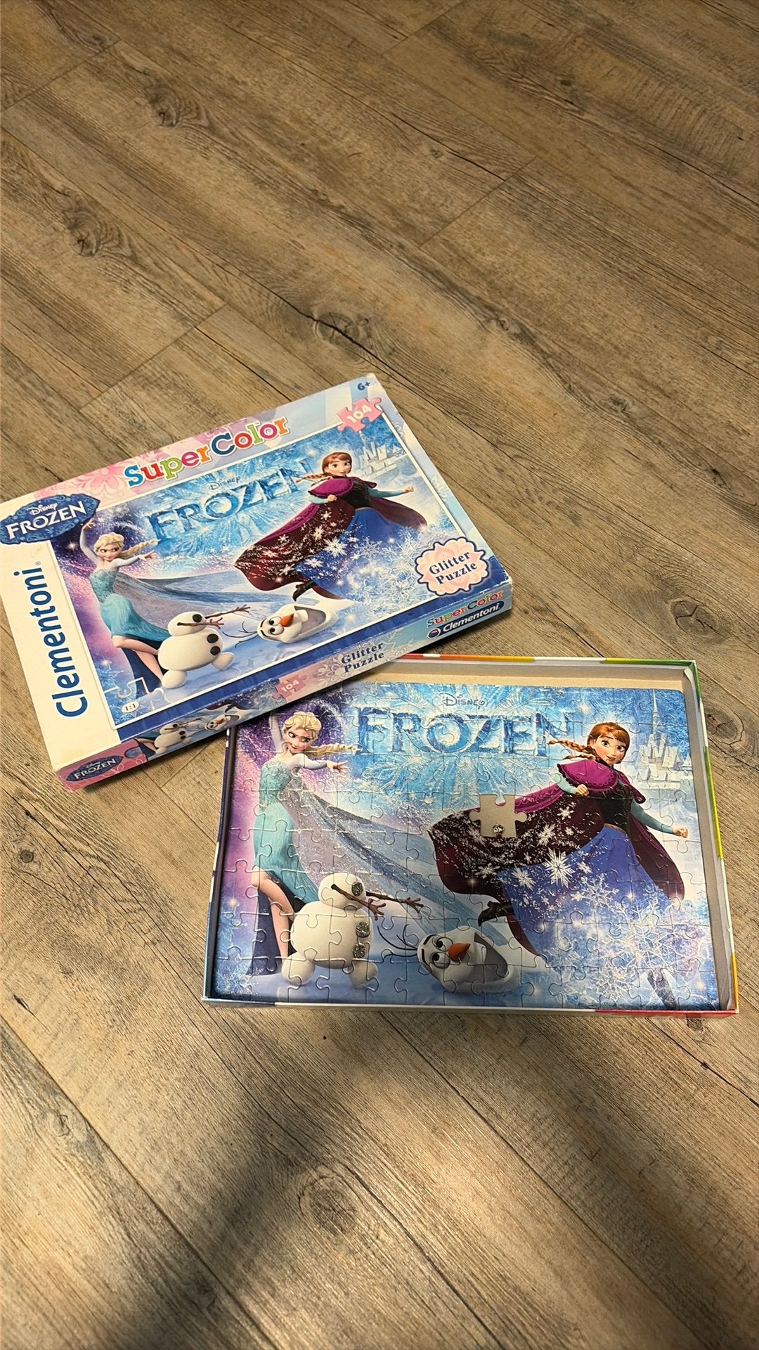 Frozen puzzel 104 stukjes, Ophalen, Gebruikt