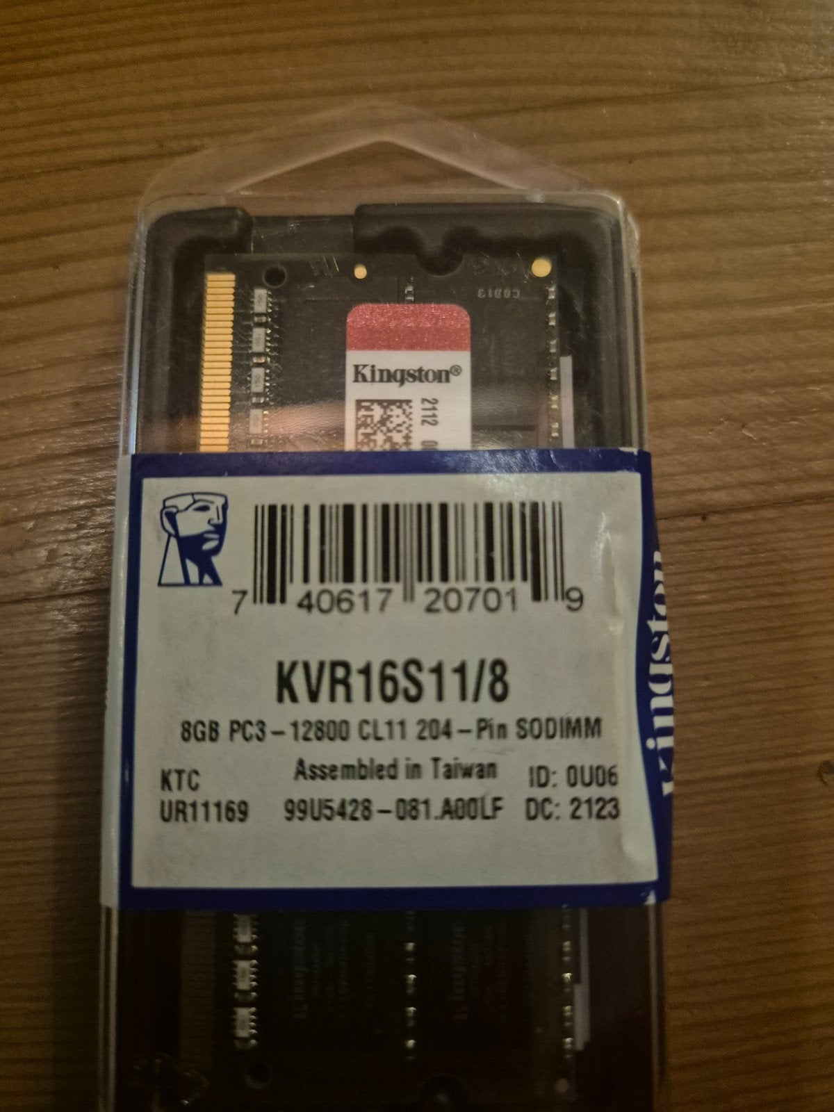 Kingston KVR16S11/8 8GB DDR3 SODIMM RAM Geheugen, 8 GB, Nieuw, DDR3, Ophalen of Verzenden