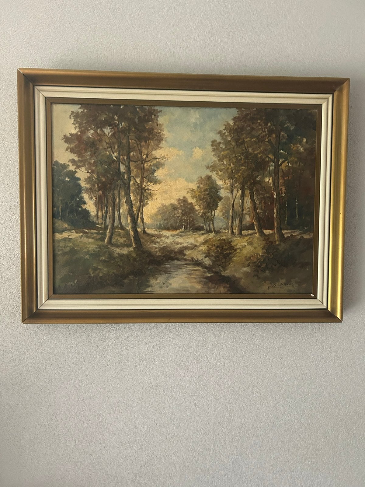 Sfeervol Landschap Schilderij - Gesigneerd, Ophalen, Doek, Realistisch, Gesigneerd
