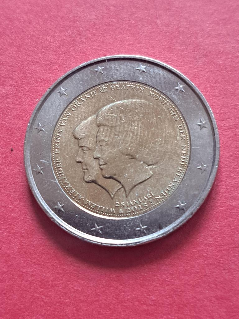 2013 Nederland 2 euro aankondiging Abdicatie Beatrix, Verzenden, Koningin Beatrix, Euro's, Losse munt