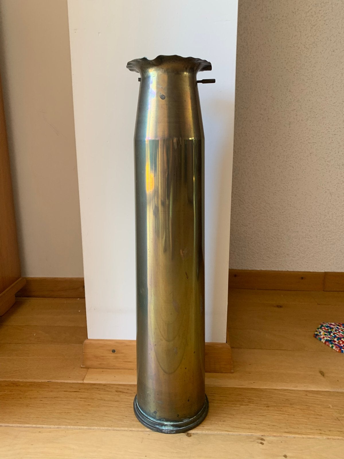Grote messing artillerie granaathuls - WOI, Ophalen