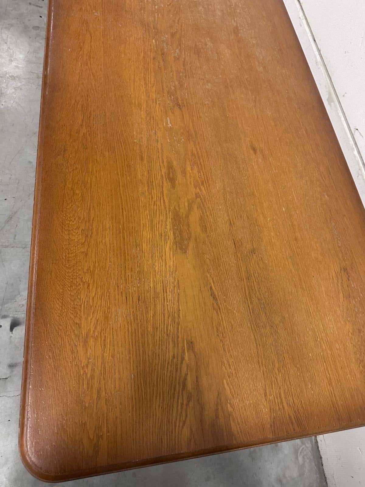 Honing eiken tafel met lade - Klassiek design, Ophalen, Gebruikt, 100 tot 150 cm, Eikenhout